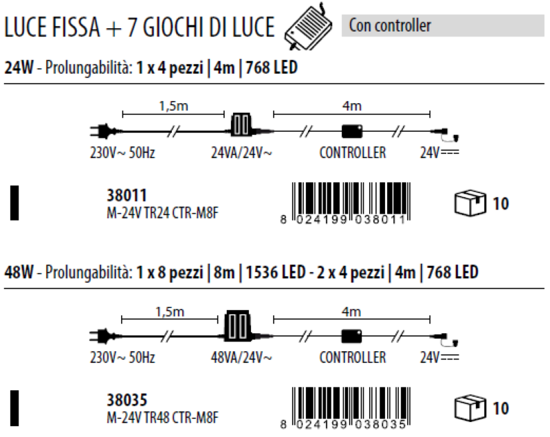 Tente X24V 192 Maxi LED 100 x H400cm - C44