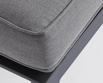 Banc simple avec conteneur Pavlina Anthracite en aluminium, acier et polyester