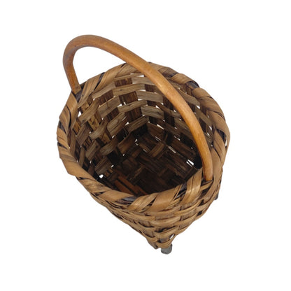 Panier en bois avec anse et pieds
