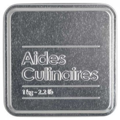 Récipient de cuisine en fer noir pour cubes de bouillon 1kg 8,8x8,8x h7 cm