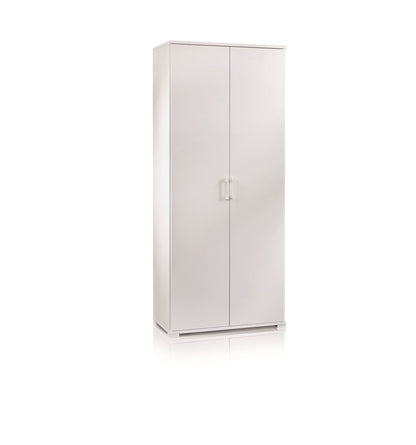 Armoire avec double porte et quatre étagères réglables, blanc ante leizu