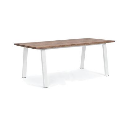 Table fixe Oslo 200 x 100 - Structure en acier peint et plateau en bois naturel