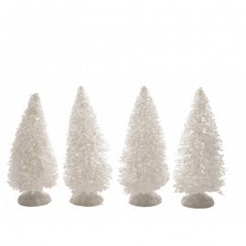Décoration de Noël Pins Blancs 4x h10 cm 4 pièces