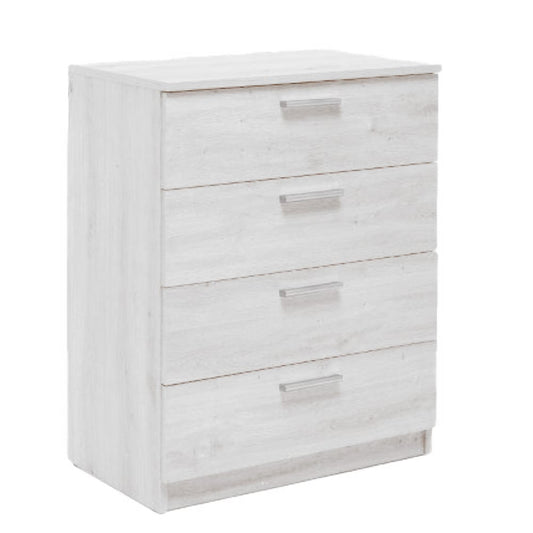 Commode Chelsea M4C blanche - 4 tiroirs - Dimensions 71x43x88 cm