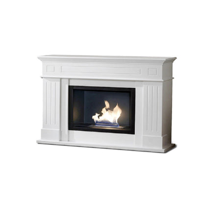 Biocheminée design au sol au bioéthanol blanc 102 x 37 xh 110 cm