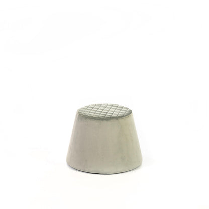 Pouf en velours métal gris 46,5 x 46,5 xh 33 cm