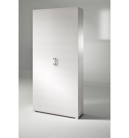 Armoire avec double porte et quatre étagères réglables, blanc ante leizu