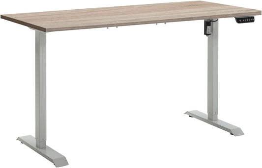 Bureau debout réglable en hauteur avec 4 hauteurs (150x69 cm) Chêne Sonoma et coloris blanc