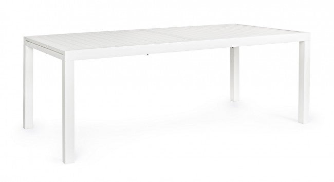 Table extensible Hilde 200/300x100 cm en aluminium blanc