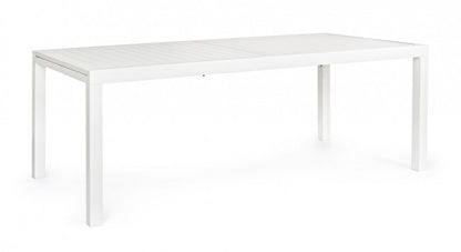 Table extensible Hilde 200/300x100 cm en aluminium blanc