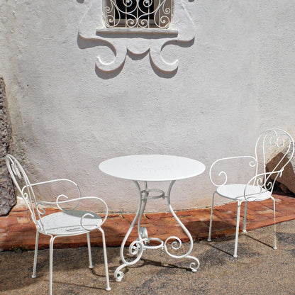 Table d'extérieur blanche diamètre 70 cm