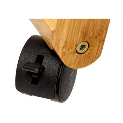 Desserte de cuisine moderne en bambou avec trois étagères Essence avec roulettes 54,5x35,5x h88 cm