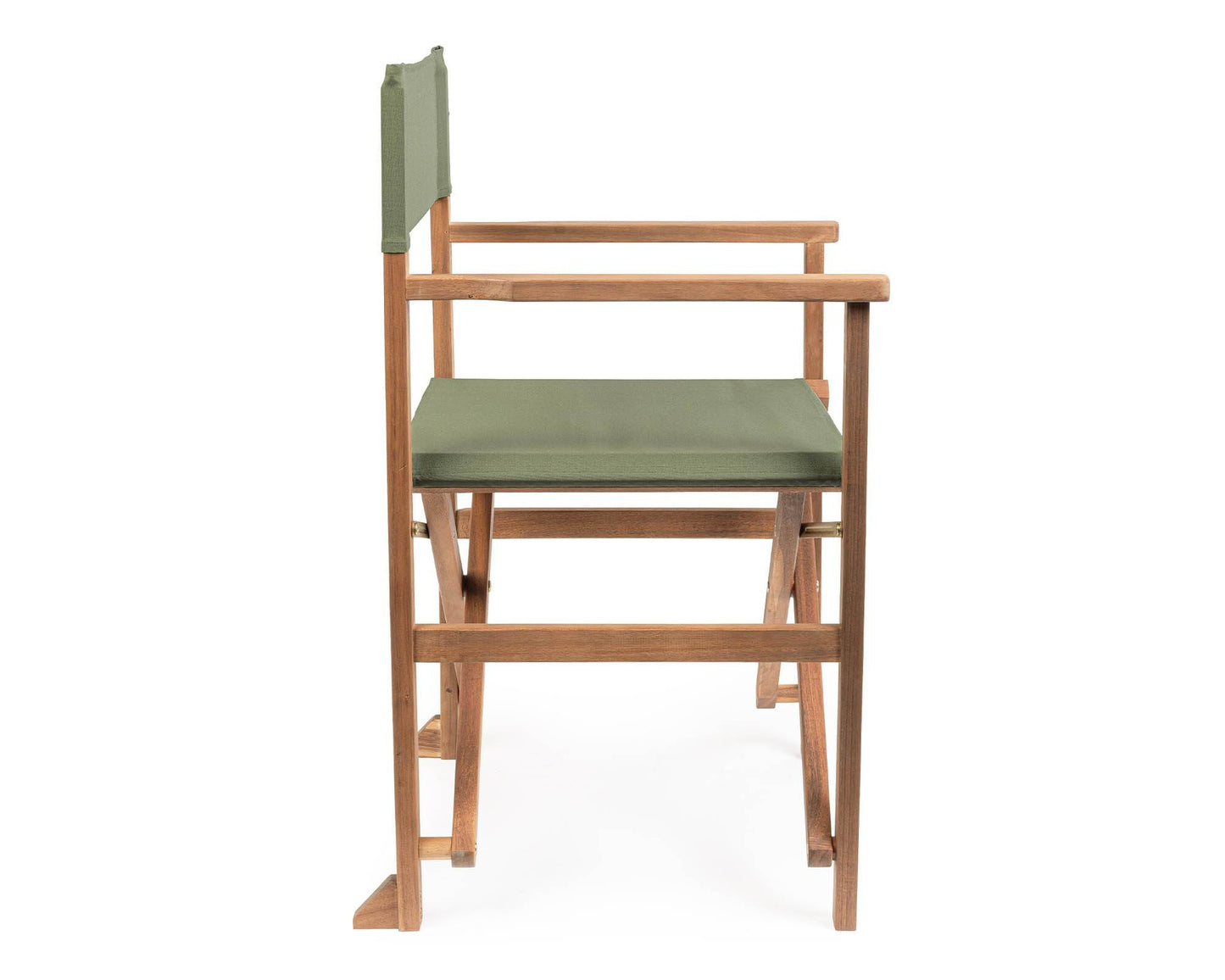 Chaise de réalisateur Noemi Vert Mousse en Bois d'Acacia, Acier et Polyester 52x59x83h cm