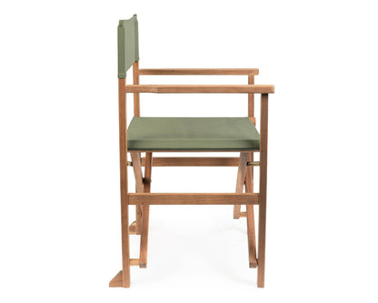 Chaise de réalisateur Noemi Vert Mousse en Bois d'Acacia, Acier et Polyester 52x59x83h cm