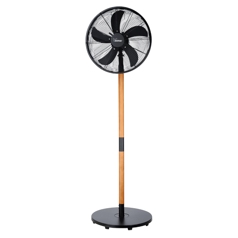 Ventilateur de sol en métal de 40 cm avec tige en bois