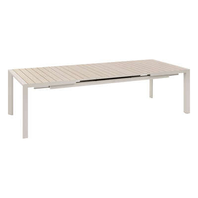 Table rectangulaire Evasion 10 places aluminium imprimé bois lin effet terre cuite 214x110x77 cm