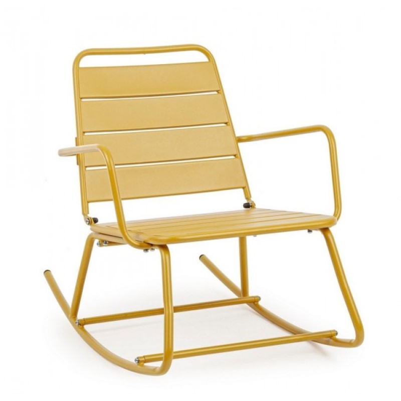 Chaise à bascule Jaune Ocre Lillian Bizzotto avec dimensions 63x90x74h