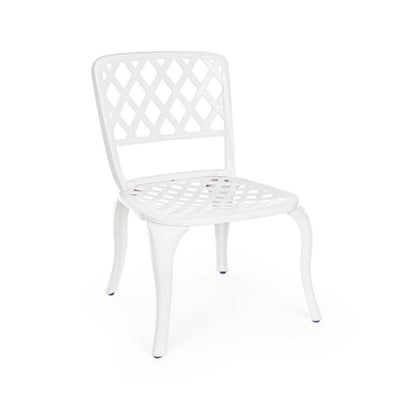 Chaise D'extérieur En Aluminium Blanc Faenza 44x46xh89 Cm