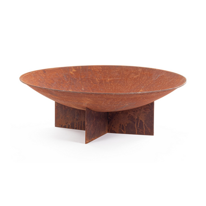 Brasero en acier effet bois naturel Nebraska Diam. 73 x 24h cm