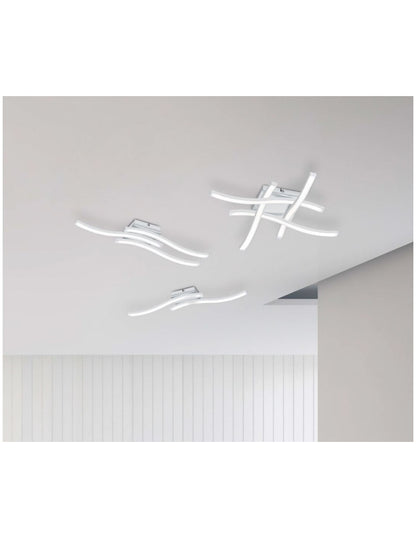 Plafonnier moderne Route 4 Tiges Led 4000k Blanc Trio Lighting