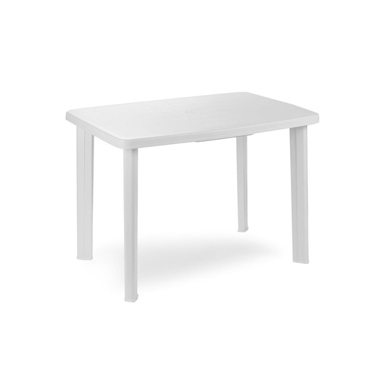 Table rectangulaire blanche en PVC avec coins arrondis - 101x68x73 cm
