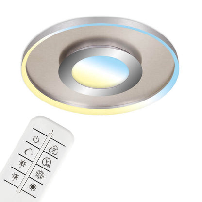 Plafonnier LED CCT, Ø 49,5 cm, 25 W, 3000 LM, Chrome Nickel