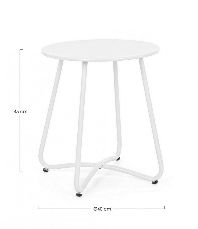Table basse en métal Wissant Blanc D40