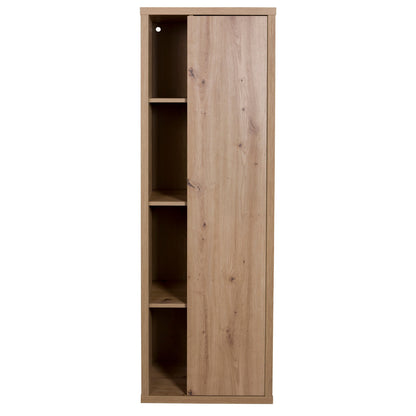 Armoire colonne avec 1 porte et 4 compartiments - Ladama - Chêne Miel - 160x51,40x35,00 cm