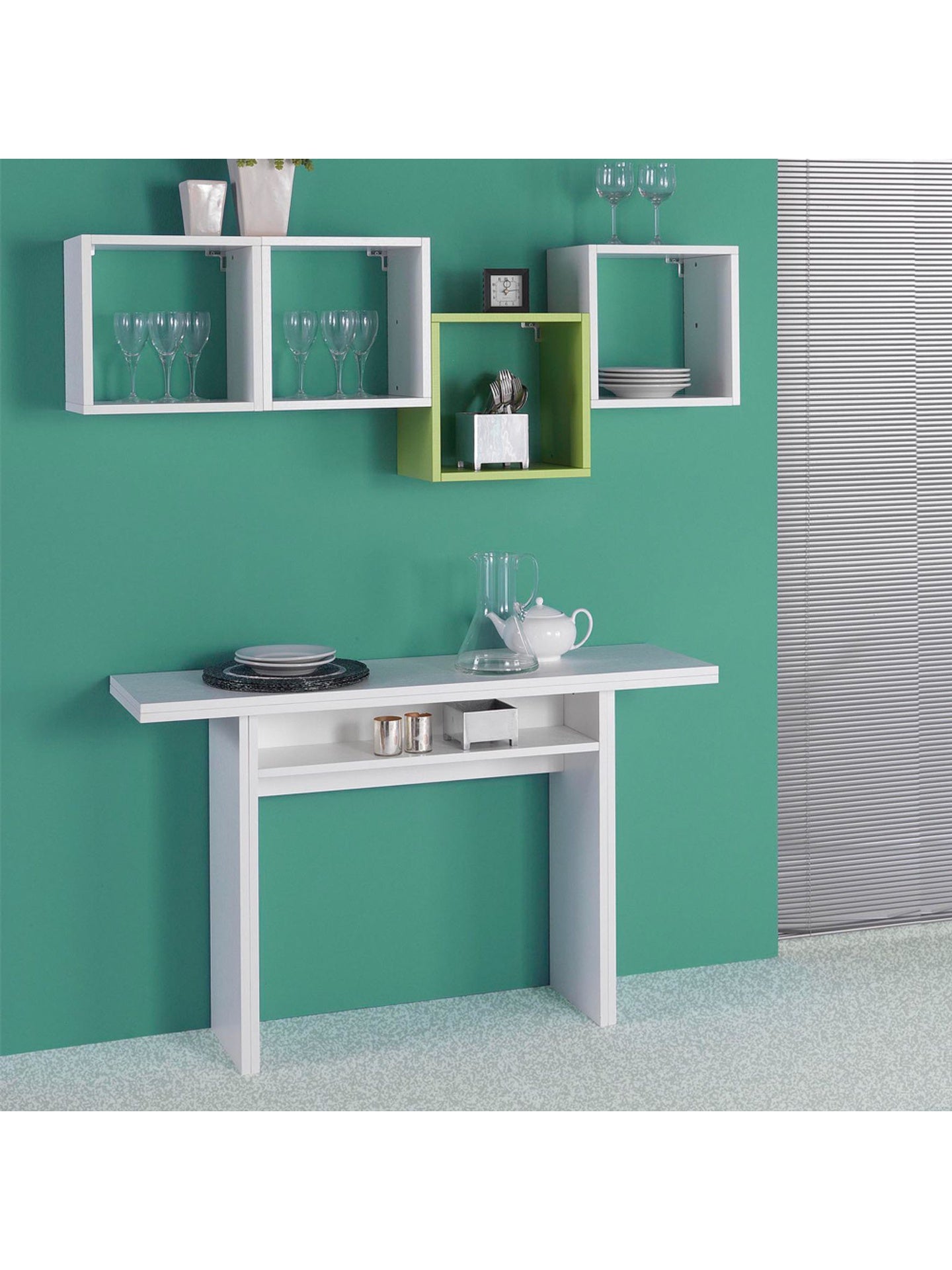 Table Console Extensible Oplà Blanche