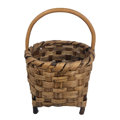 Panier en bois avec anse et pieds