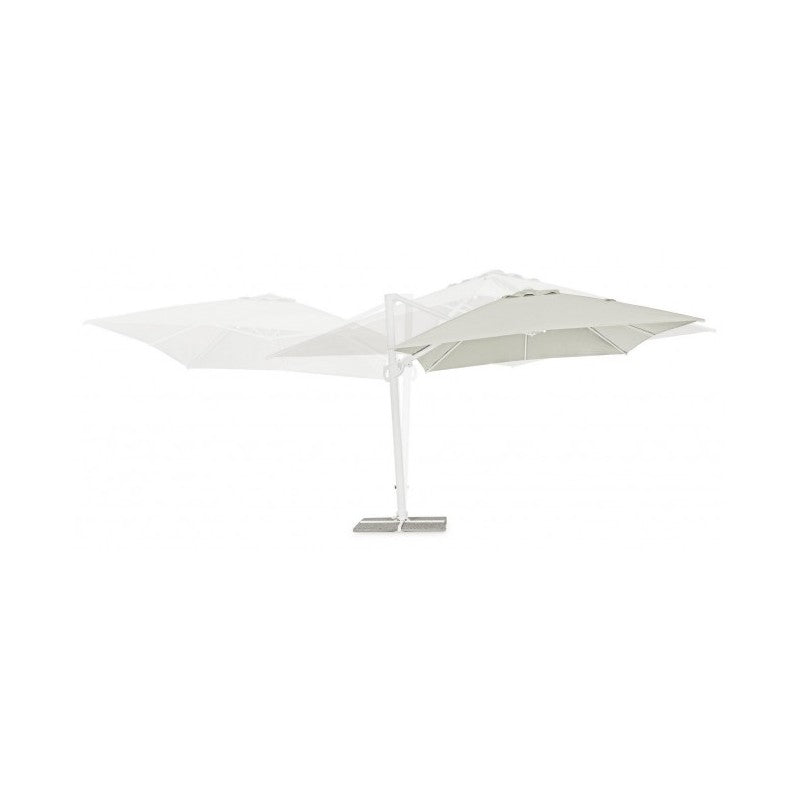 Parasol à Bras Eden 3x4 m - Blanc/ Naturel