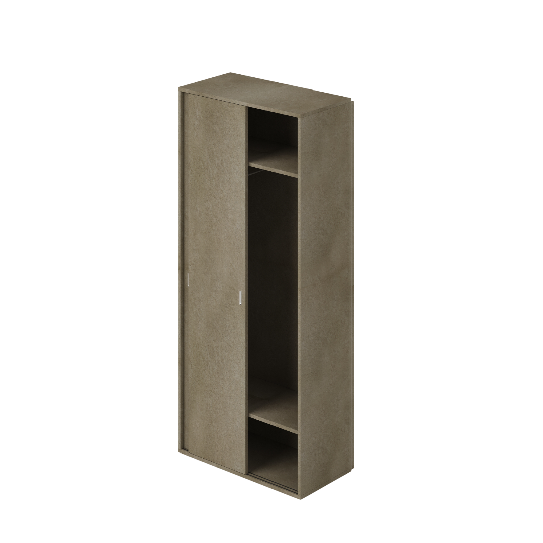 Armoire À Portes Coulissantes En Argile Et Porte-Manteau