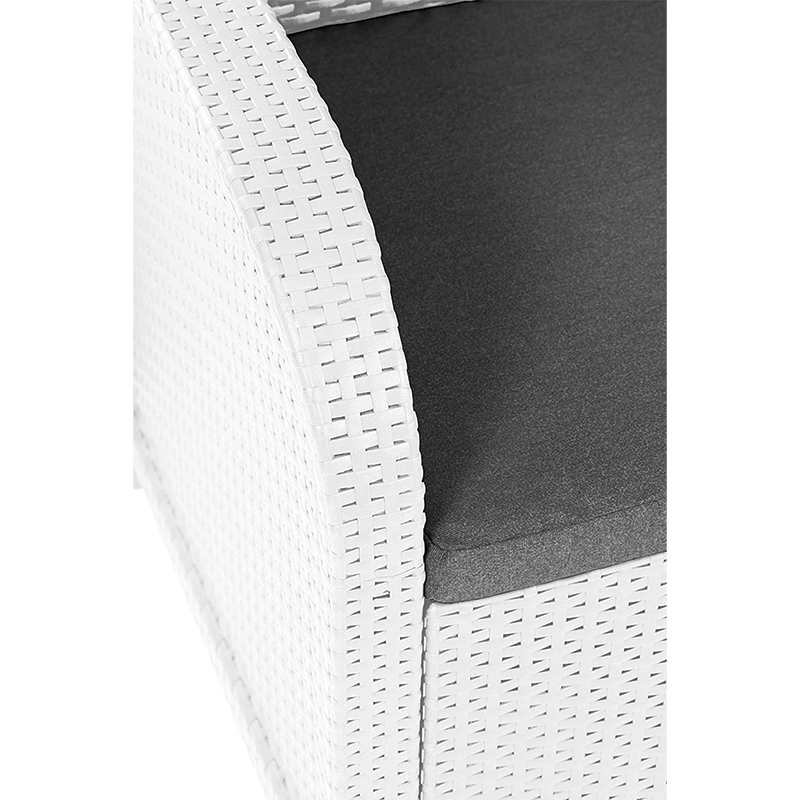 Keter Set 2 Fauteuils + Canapé + Table de Rangement ROSALIE LOUNGE blanc