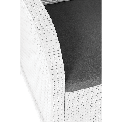 Keter Set 2 Fauteuils + Canapé + Table de Rangement ROSALIE LOUNGE blanc