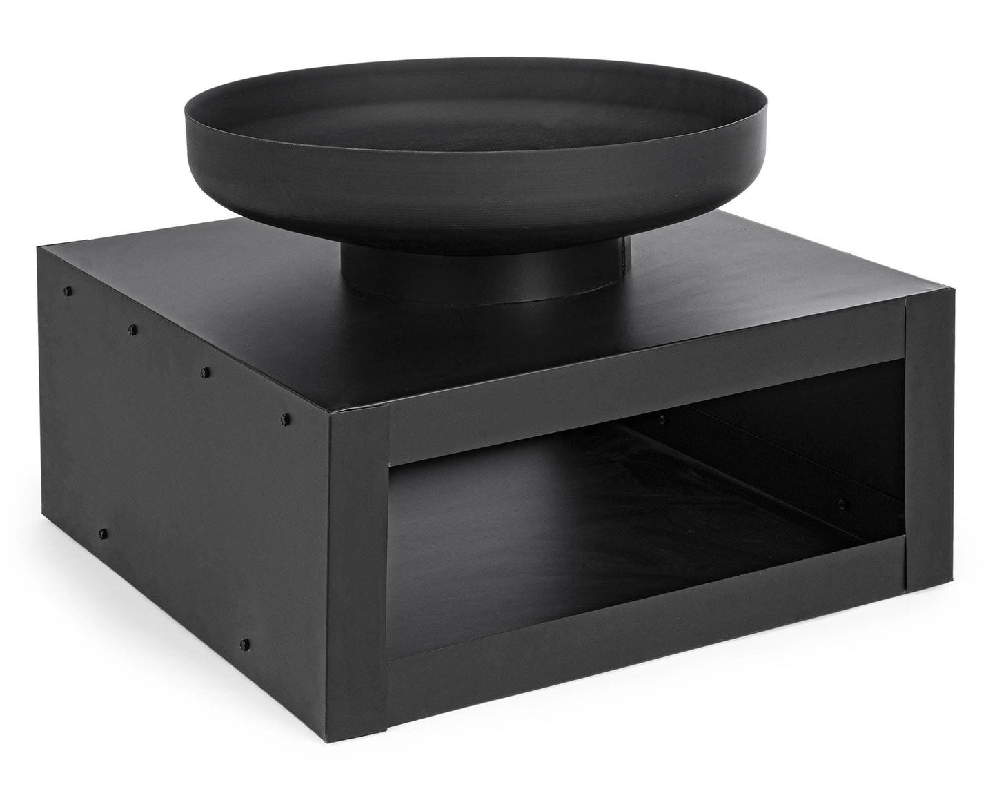 Brasero avec support à bois Efesto Noir 70x38h en Acier