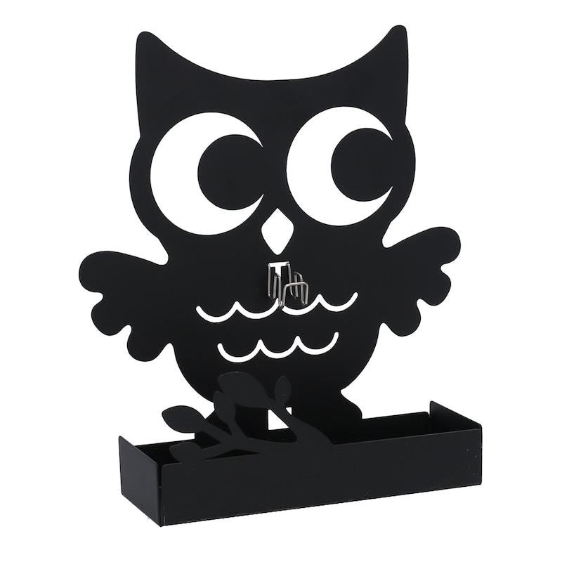 Porte-moustique en métal hibou noir cm17x5h19