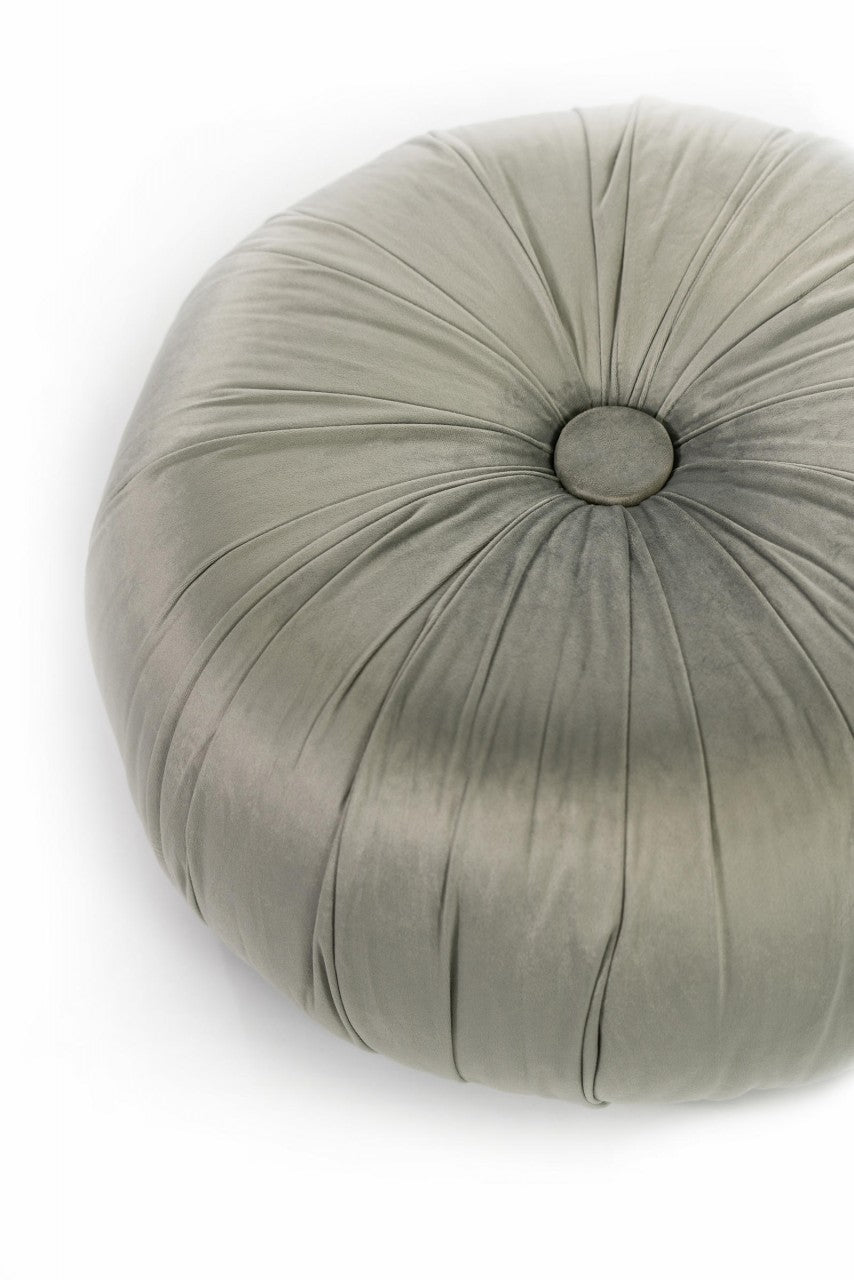 Pouf design velours métal gris 36 x 36 x 30 cm