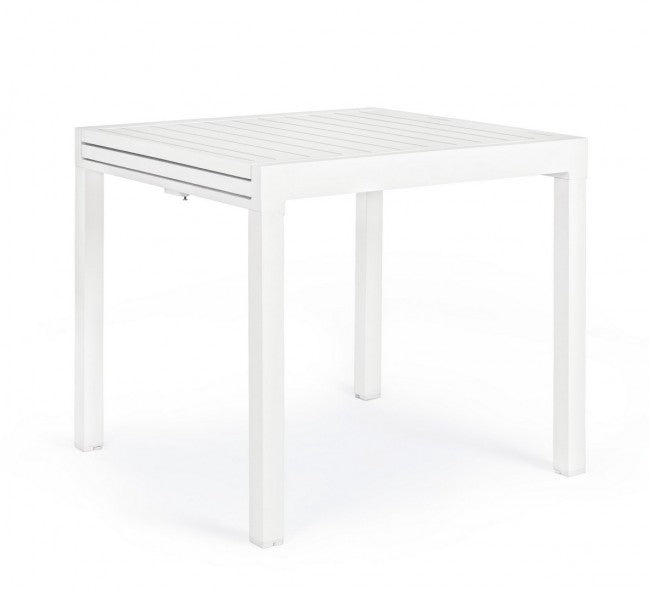 Table en aluminium enduit de poudre 83-166x80 blanc Yk11