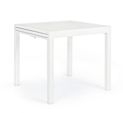 Table en aluminium enduit de poudre 83-166x80 blanc Yk11