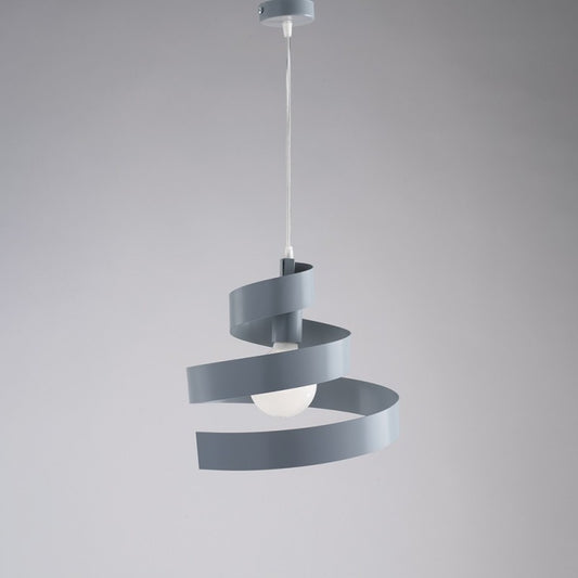 Lustre suspendu en fer à une lumière Gris 30x h23 cm