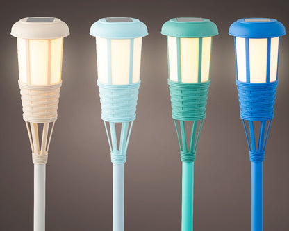 Torche solaire d'extérieur en plastique en 4 couleurs