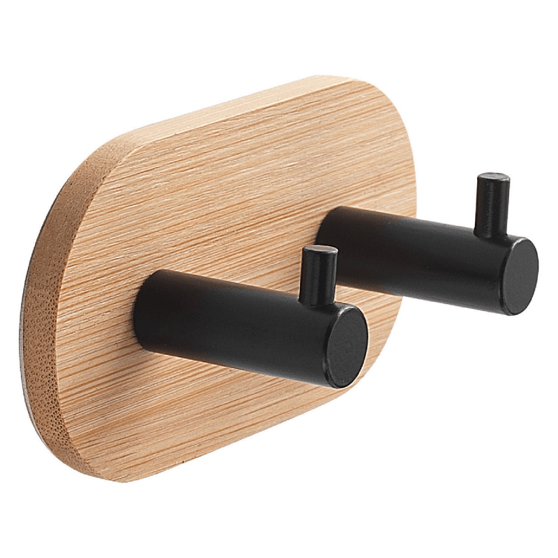 Porte-Manteau Double Rond Bambou/Noir