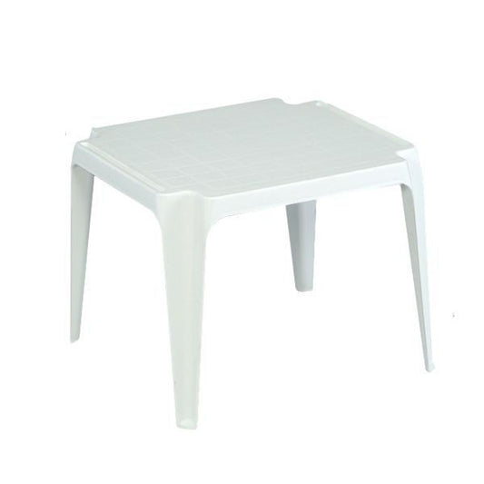 Table enfant en résine 55x50 cm, hauteur 44 cm, coloris blanc