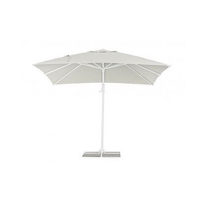 Parasol à Bras Eden 3x3 m - Blanc/ Bois Naturel