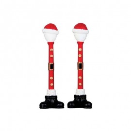 Lot de 2 lampes Père Noël pour crèche h10,8 cm