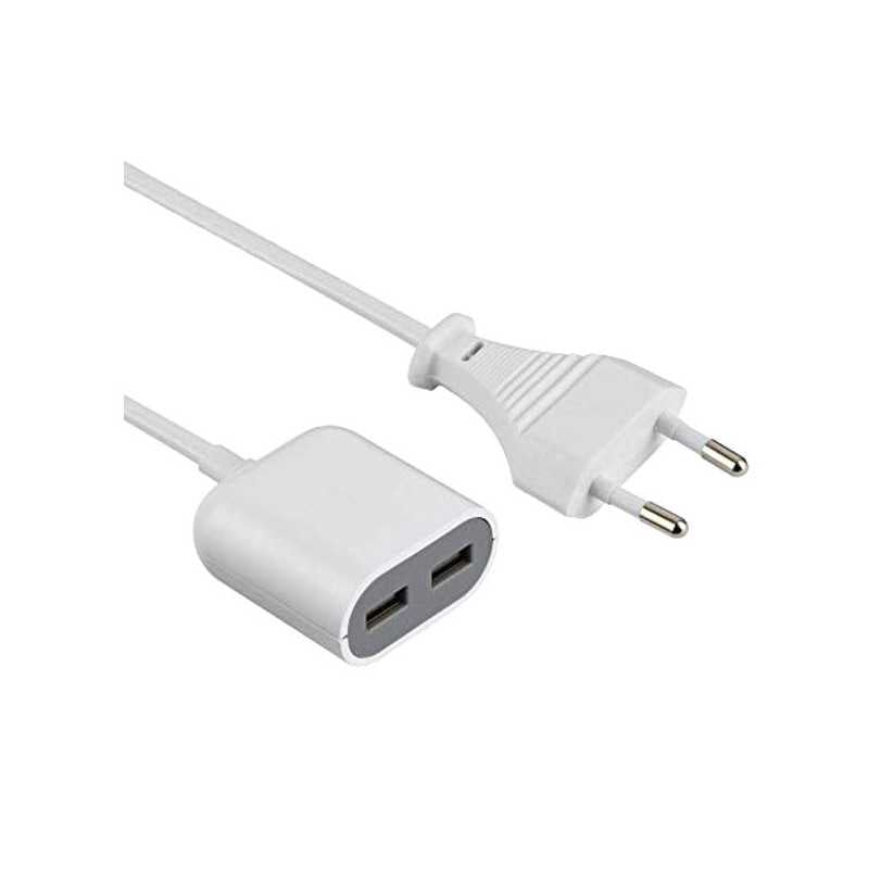 Câble d'extension Electraline avec chargeur 2 ports USB