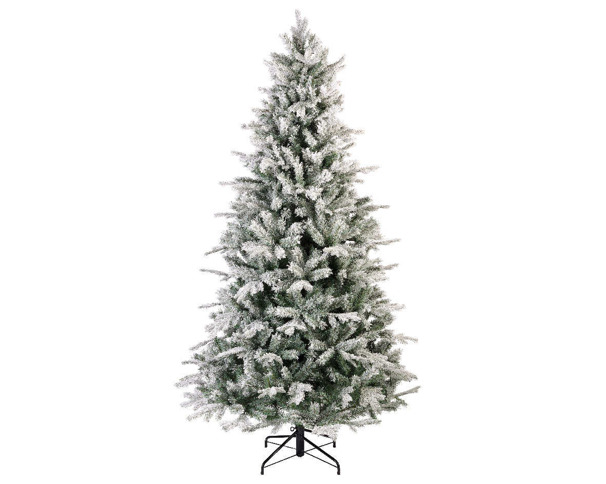 Sapin de Noël sapin du Vermont givré H 180 Ø 109 cm