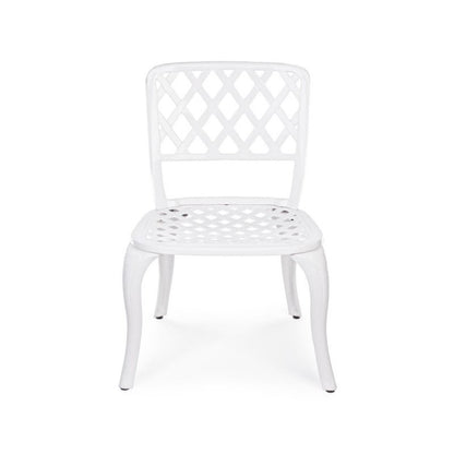 Chaise D'extérieur En Aluminium Blanc Faenza 44x46xh89 Cm