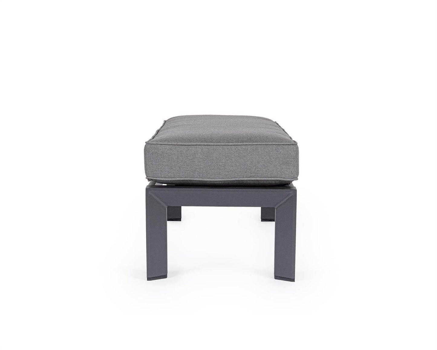 Banc simple avec conteneur Pavlina Anthracite en aluminium, acier et polyester