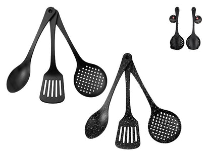 Pack de 3 louches en nylon noir assorties